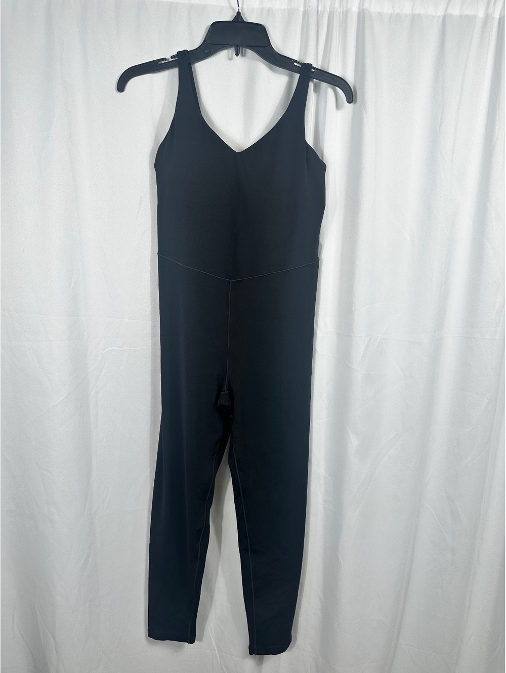 Aerie Offline Black One-Piece Jumpsuit with V-Neck and Adjustable Straps Large